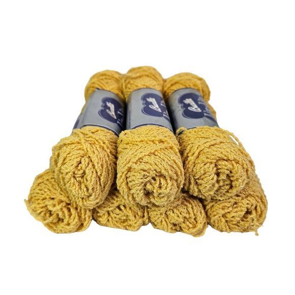 Bucilla Lin Lite Knitting Yarn Lot of 7 Skeins Gold Yellow Linen Acrylic Color 4 - Picture 2 of 6